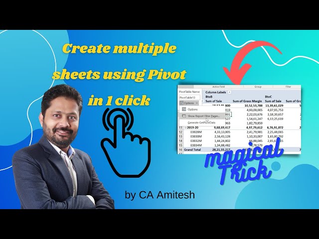 mp3 - amazing trick in pivot in excel create multiple sheets in a