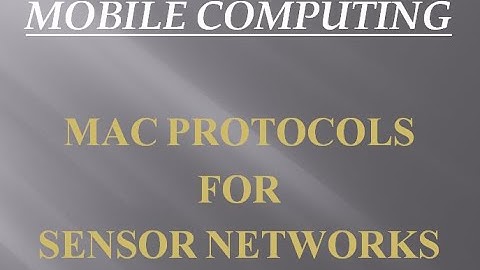 MC- MAC Protocols for Sensor Networks