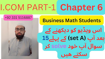 I.com part 1 Business Mathematics Question 6.1 to 6.15 Set A chapter 6 Linear Equation