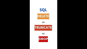 DELETE VS TRUNCATE VS DROP IN SQL