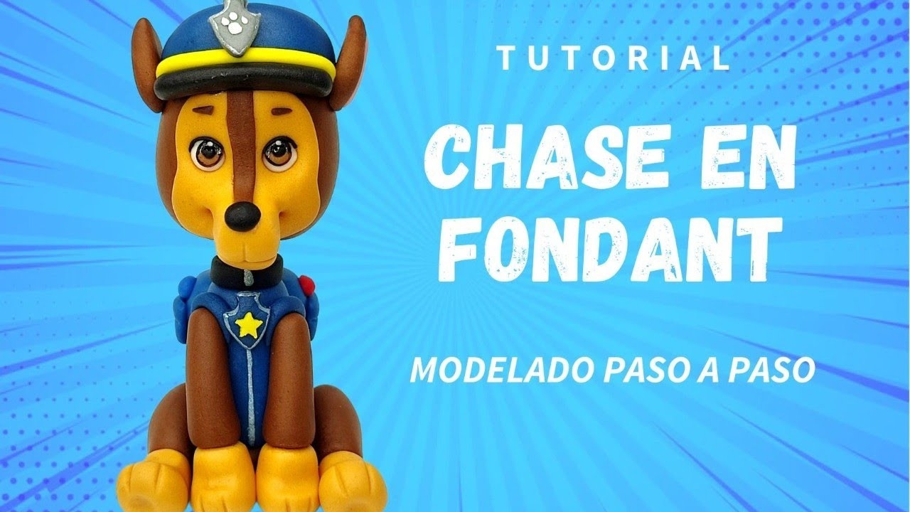 Cómo hacer a Chase de Paw Patrol en Fondant// Paw patrol Fondant// Matibel Creaciones en Fondant