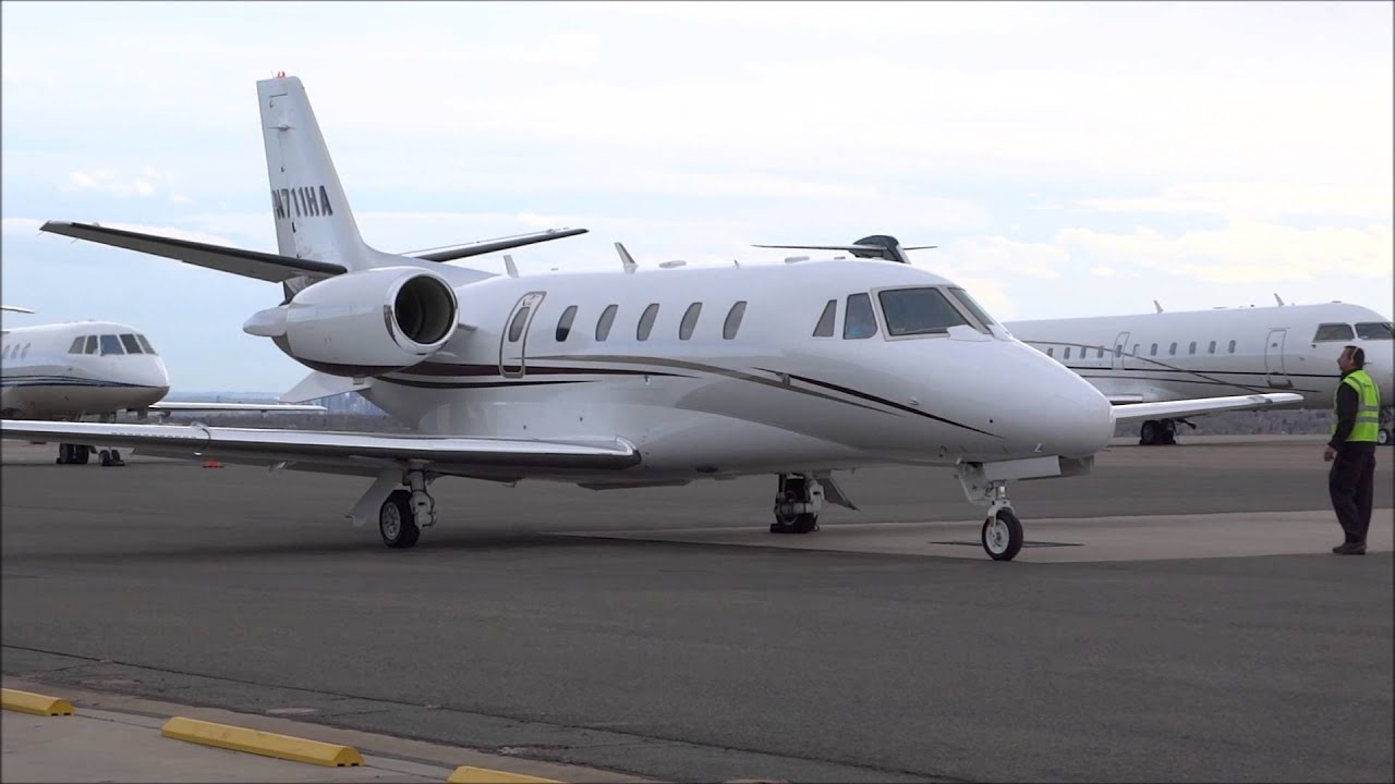 Cessna Citation Excel Arrival, Engine Start, Taxi