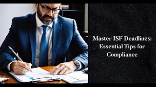 Master ISF Deadlines: Essential Tips for Compliance
