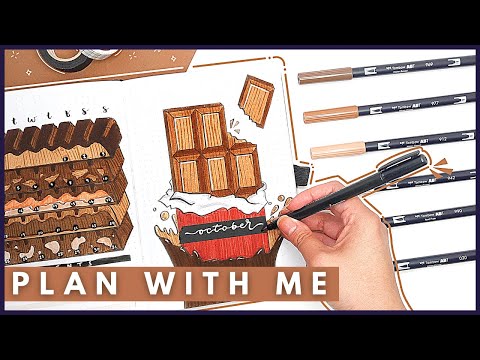 October 2021 Bullet Journal Setup PLAN WITH ME - Chocolate Theme 🍫