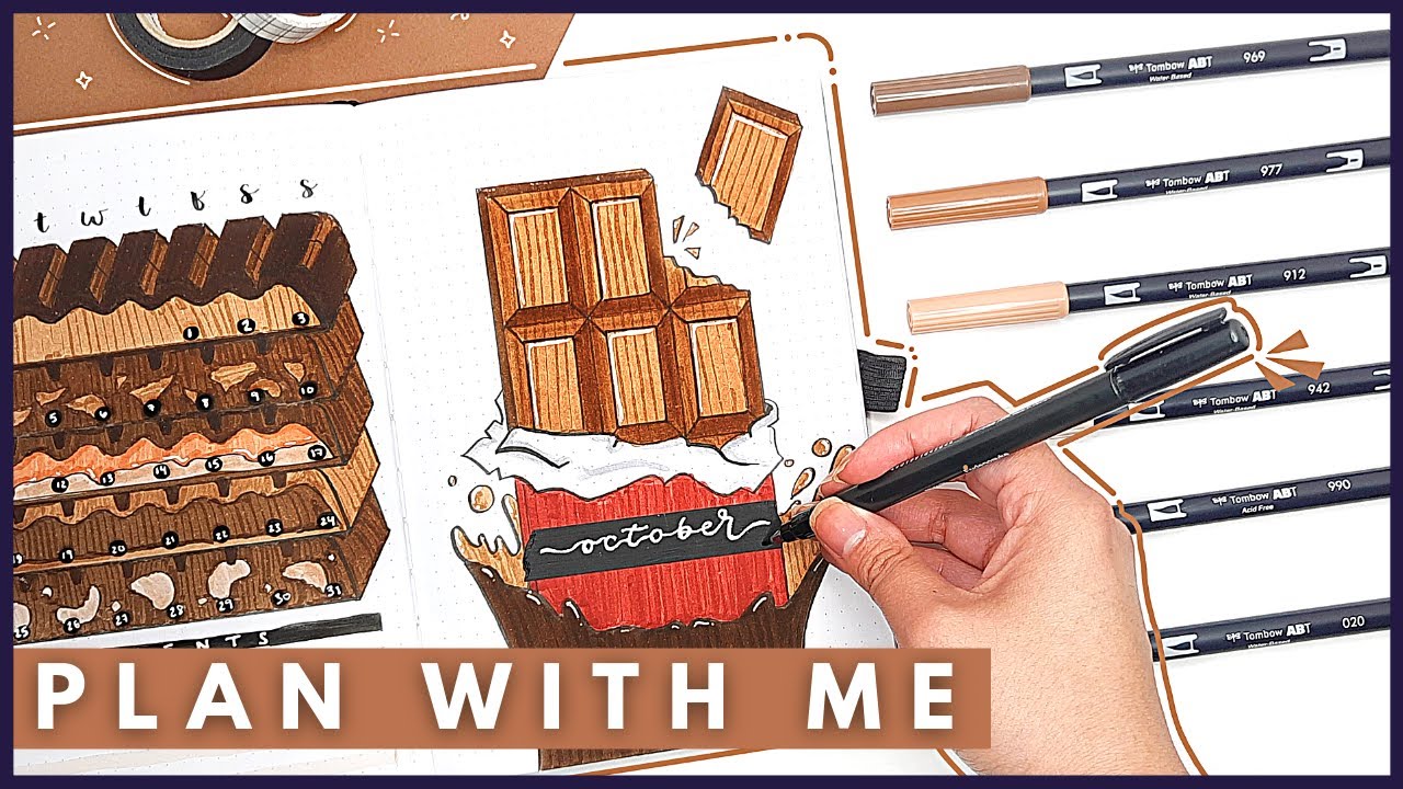 October 2021 Bullet Journal Setup PLAN WITH ME - Chocolate Theme 🍫