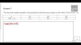 S1 Discrete Random Variables Example 7