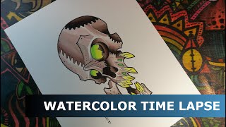 Neo Traditional Skull - Timelapse