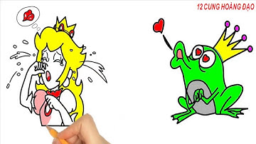 Vẽ và Tô Màu Công Chúa và Hoàng Tử Ếch - Drawing and coloring princess and the frog prince
