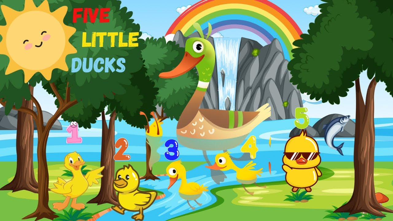 Count Ducks “Five Little Ducks | Learn to Count with Fun Animated Nursery Rhyme for ...