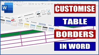 Customise Table Borders and Cell Outlines in Word | Microsoft Word Tutorials