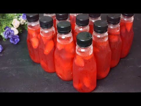 Strawberry juice วิธีทำน้ำสตอเบอรี่ บรรจุขวด พร้อมคำนวณต้นทุน