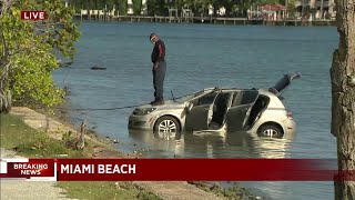 Car goes into water in Miami Beach, backing up traffic on Julie Tuttle screenshot 4