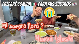 [ENGSUB]Mi suegros coreanos prueban comida mexicana, por esta razón lloro mi suegra, árbol de cerezo