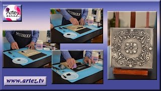 Decora caja con falso repujado y patinas