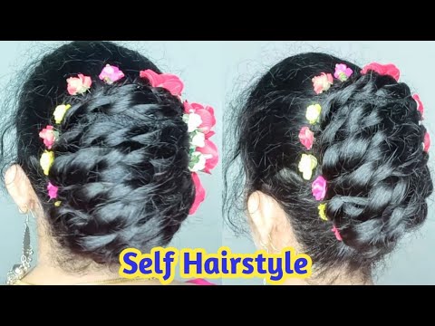 Latest french bun hairstyle !! hair style girl !! ladies hair style !! hairstyle with Monika Style 👍
