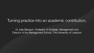 Turning practice into an academic contribution