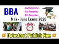 BBA 2nd / 4th / 6th Semester Datesheet 2026 | May - June Exams | Gndu University Datesheet 2026