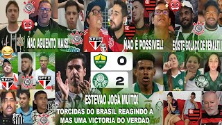 TORCIDAS DO BRASIL AO CUIABÁ 0X2 PALMEIRAS COM GOL INCRÍVEL DO ESTEVÃO - ABEL FERREIRA TÁ IMPARÁVEL