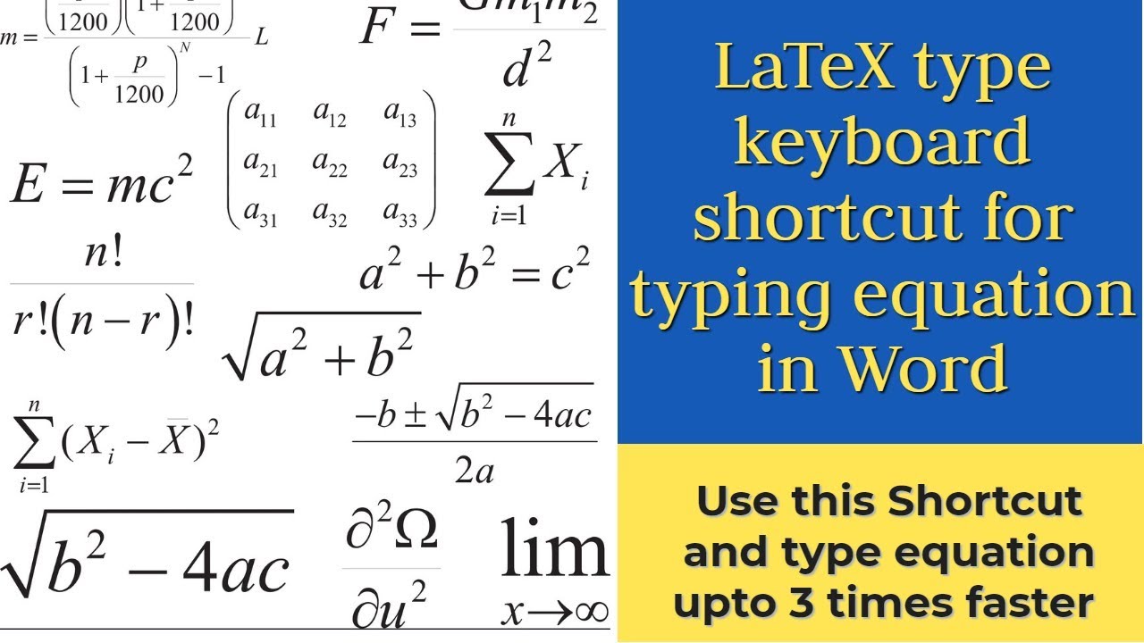 Complete Reference on Ms Word Equation Editor Shortcut - PickupBrain