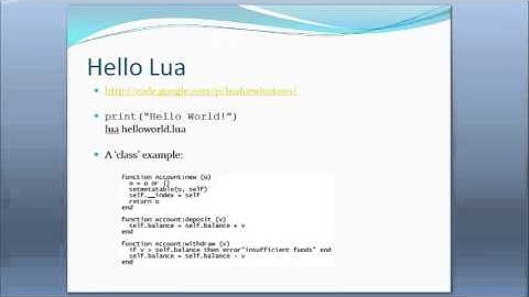 The Lua Scripting Language