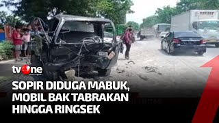 Download lagu Mobil Bak Terbuka Ringsek Usai Tabrakan dan Terguling, Diduga Sopir Berkendara saat Mabuk | tvOne