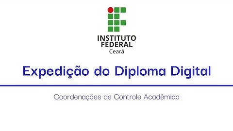 Expedição do Diploma Digital