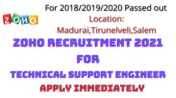 ZOHO Recruitment 2021 | Technical Support Engineer | ZOHO Off campus drive