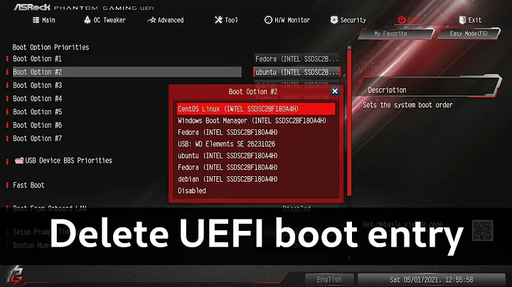 Delete UEFI boot entry - Remove Unwanted UEFI Entries on Linux using efibootmgr