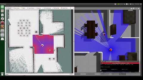 Gazebo robot simulation with dynamic obstacle