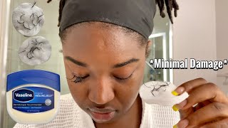 HOW TO REMOVE LASH EXTENSIONS AT HOME WITH VASELINE | *QUICK AND EASY* | KUWC