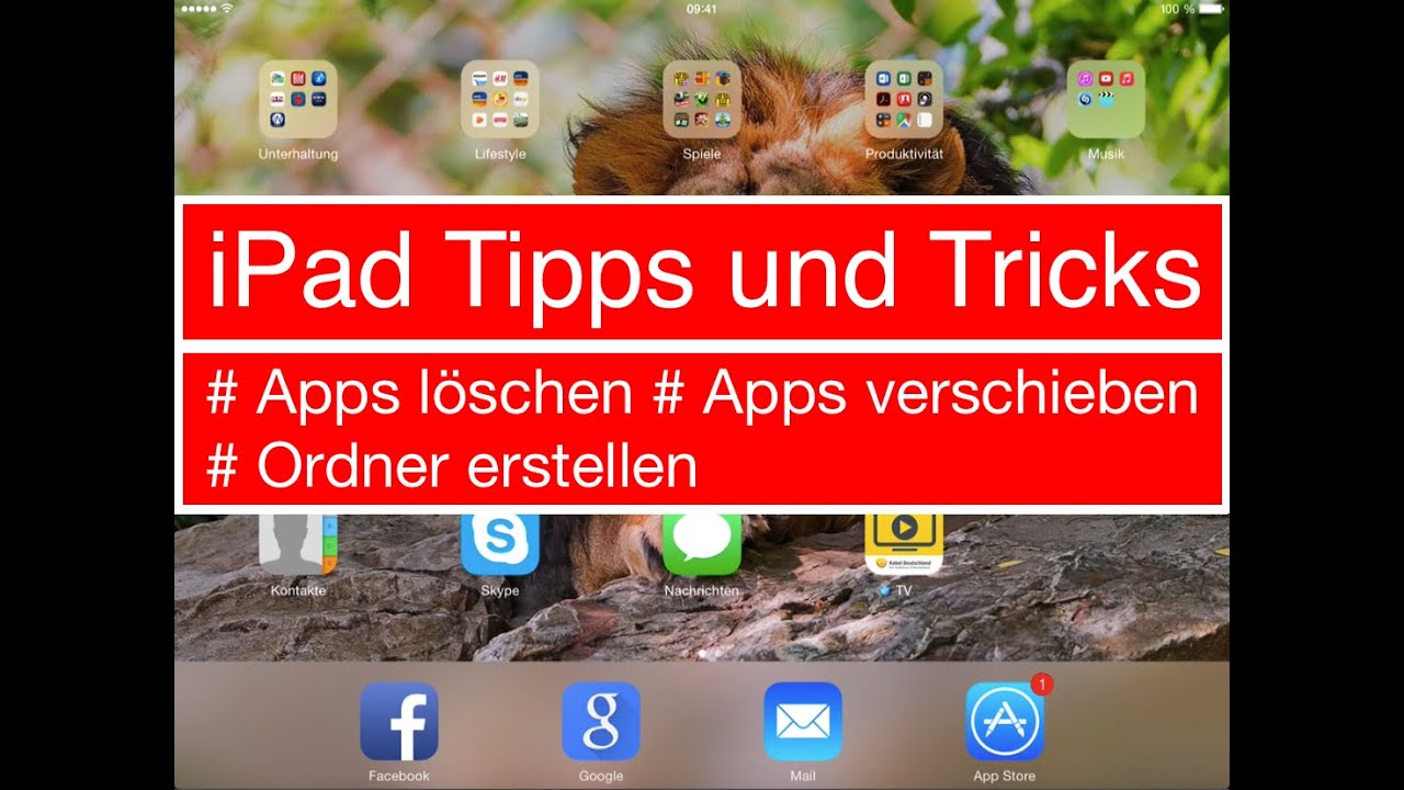 Ipad Apps Loschen Apps Verschieben Ordner Erstellen Youtube