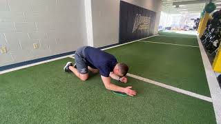 Quadruped Single Arm Serratus Slide with Cervical Rotation
