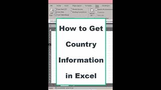 Get information of any country in #excel  | How to insert geographical information in Excel screenshot 1