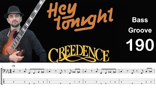 HEY TONIGHT (Creedence) How to Play Bass Groove Cover with Score & Tab Lesson