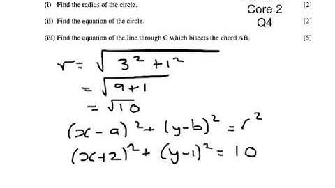 C2 Jan 2007 Q4(eqn of a circle)