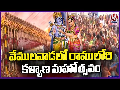 Sri Sita Rama Kalyana Mahotsavam At Vemulawada | Sri Rama Navami Celebrations | V6 News - V6NEWSTELUGU