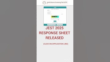 JEST 2025 Response Sheet Released #jest2025 #csirnet2025 #csirnetgateiitjam