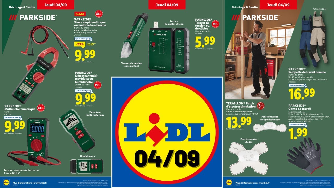 catalogue LIDL parkside jeudi 4 septembre 2025 ✅ Arrivage bricolage + promos cuisine silvercrest 🔥