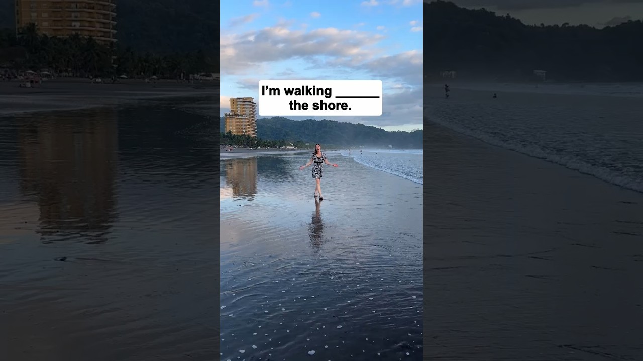 I'm walking ____ the sunset ☀️| English Prepositions 