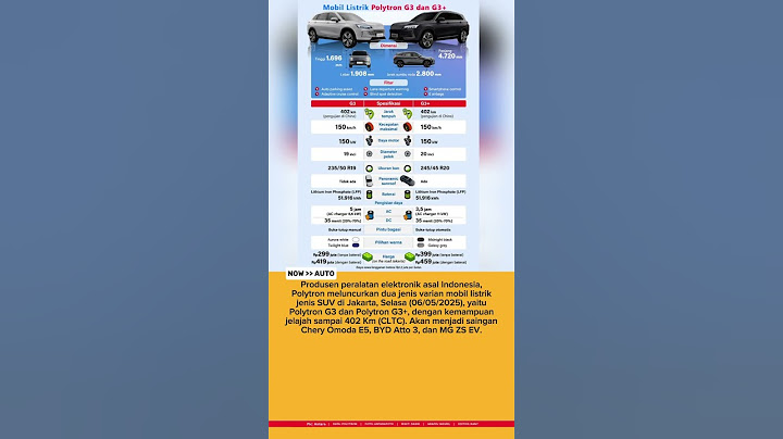 Polytron meluncurkan dua jenis varian mobil listrik yaitu Polytron G3 dan Polytron G3+ (06/05/2025)