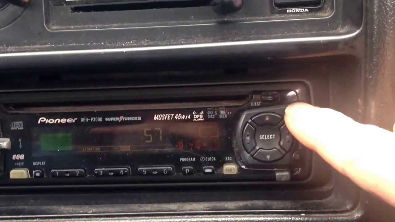 how to set the clock on a pioneer deh-1200mp