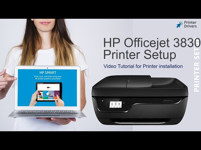 Velsigne midler pistol Printer Unboxing and Setting up hp officejet 3830| Printer driver download  | hp smart app - YouTube
