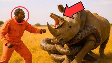 SAVANNAH RANGERS FIGHT TO FREE MOTHER RHINO FROM A GIANT PYTHON
