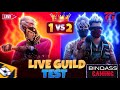 Free fire live guild test  ff live team code  ff bindas gamer freefirelive fflive fflivestream