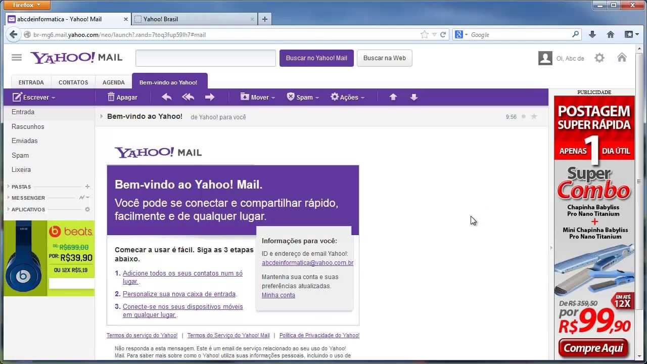 Criar Email Yahoo Mail Grátis, Passo Passo