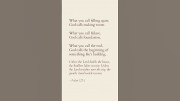 When It Feels Like Everything Is Falling Apart | Psalm 127:1 | Bible Inspiration #faith #bible #God