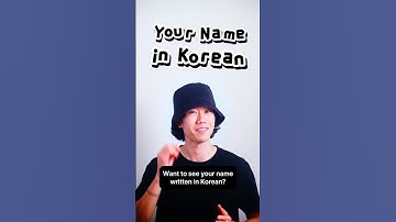 How to write your name in Korean!