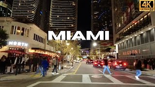 Driving The Streets of Downtown Miami Florida After Dark 4K