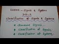 Overview of Unit I - Classification of Signals and Systems