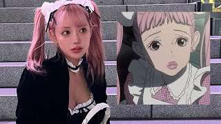 Preparing for Halloween in Maid Costumes and Pink Hair